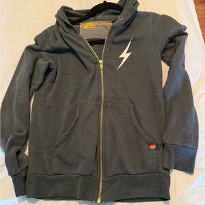 Gray Hoodie with Lightning Bolt